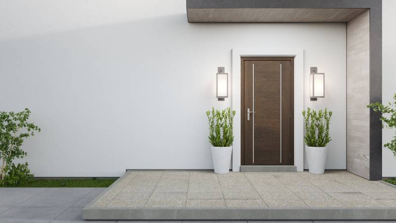 Mise en place d'une entrée de maison contemporaine sur mesure à Puyricard