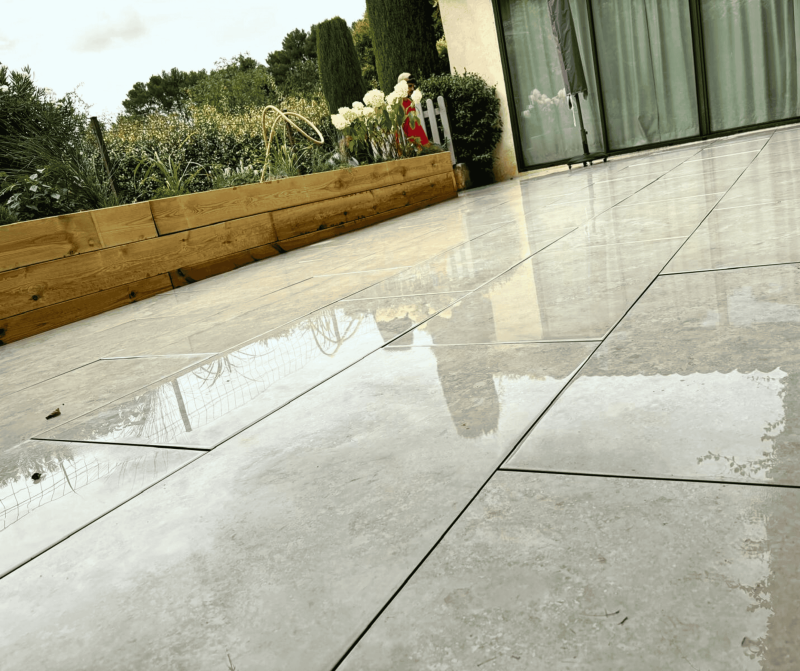 Terrasse en dalle gris marbre - Allées Progressives Daniel Moquet